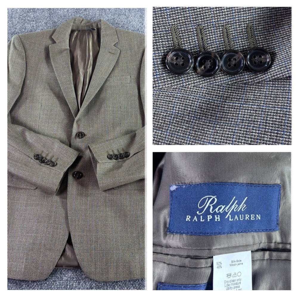 Ralph Ralph Lauren Blazer Mens 42R Brown Silk Wool Silk Blend Sport Coat Canada